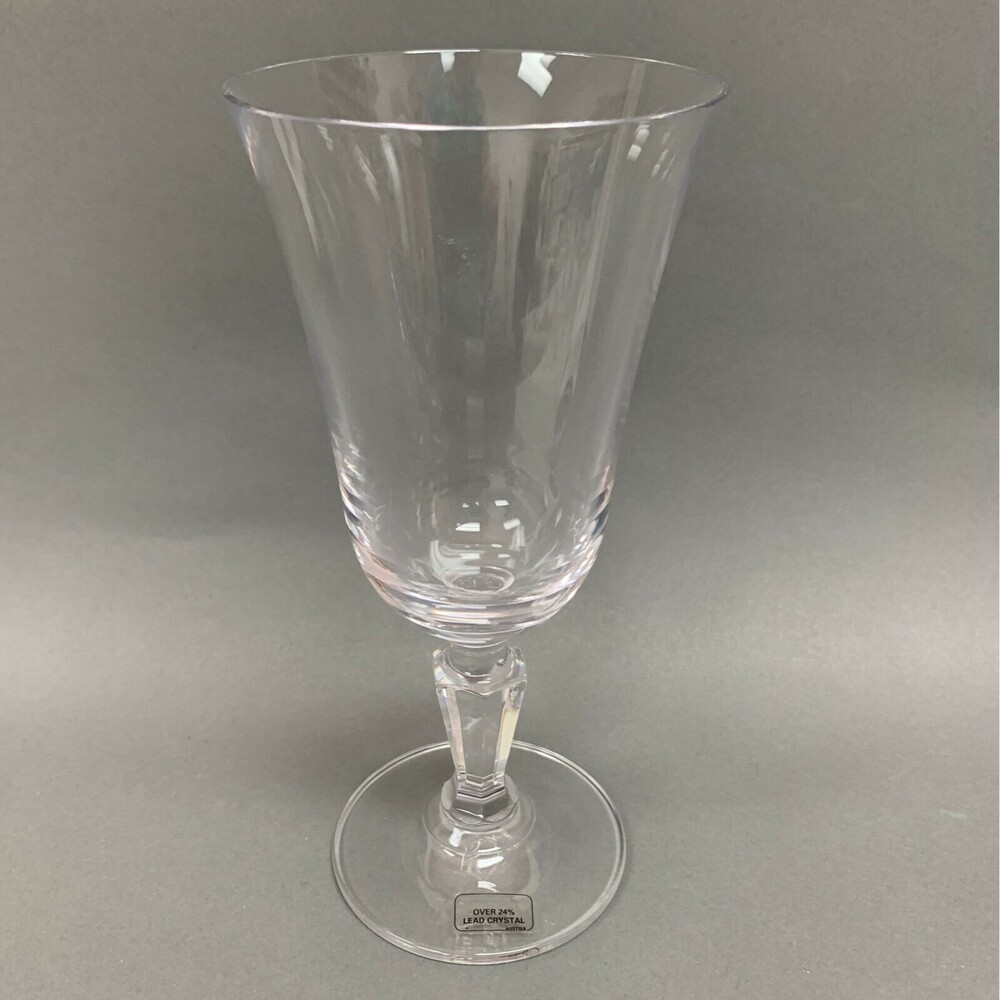 Clear Footed Wine Glass Over 24% Lead Crystal Austria 8" high